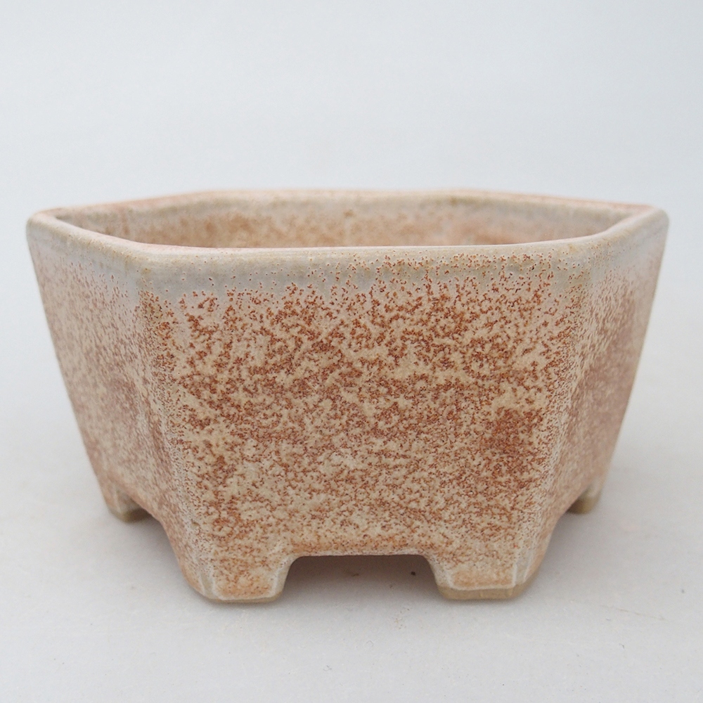 Ceramic bonsai bowl 10,5 x 9,5 x 5 cm, colour beige