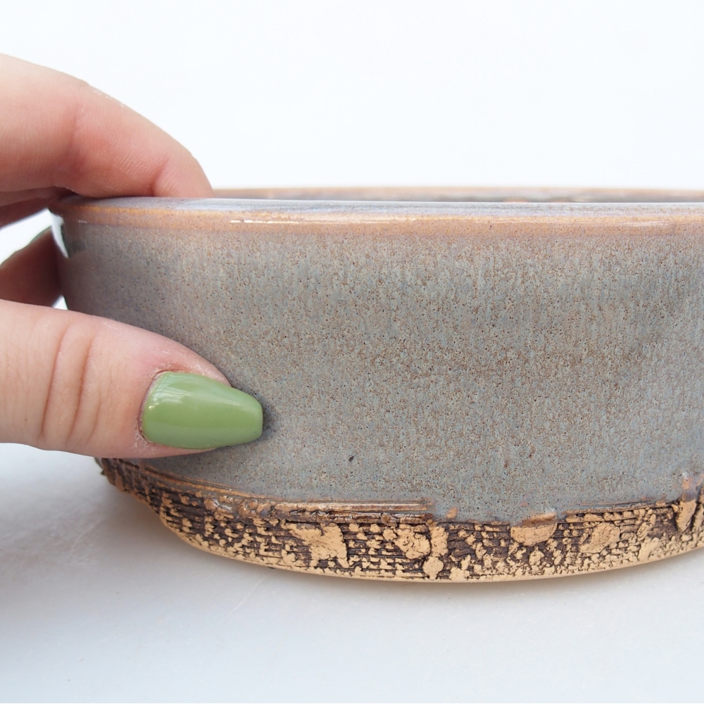 Ceramic bonsai bowl 16 x 16 x 5,5 cm, grey