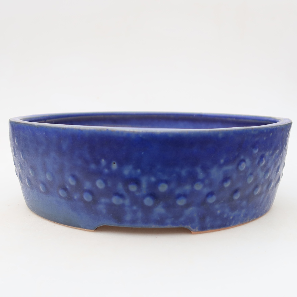 Ceramic bonsai pot, 24 x 24 x 7 cm, blue