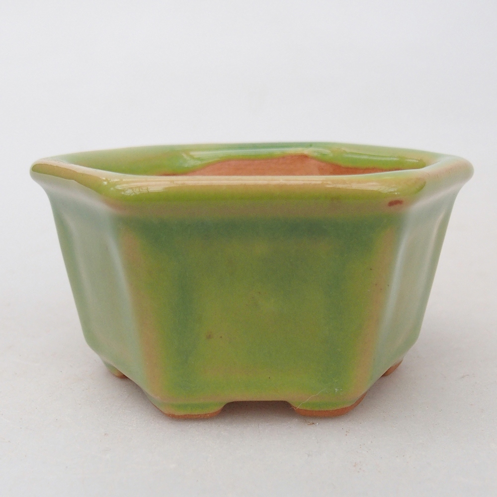 Ceramic bonsai bowl 7,5 x 7 x 4 cm, green