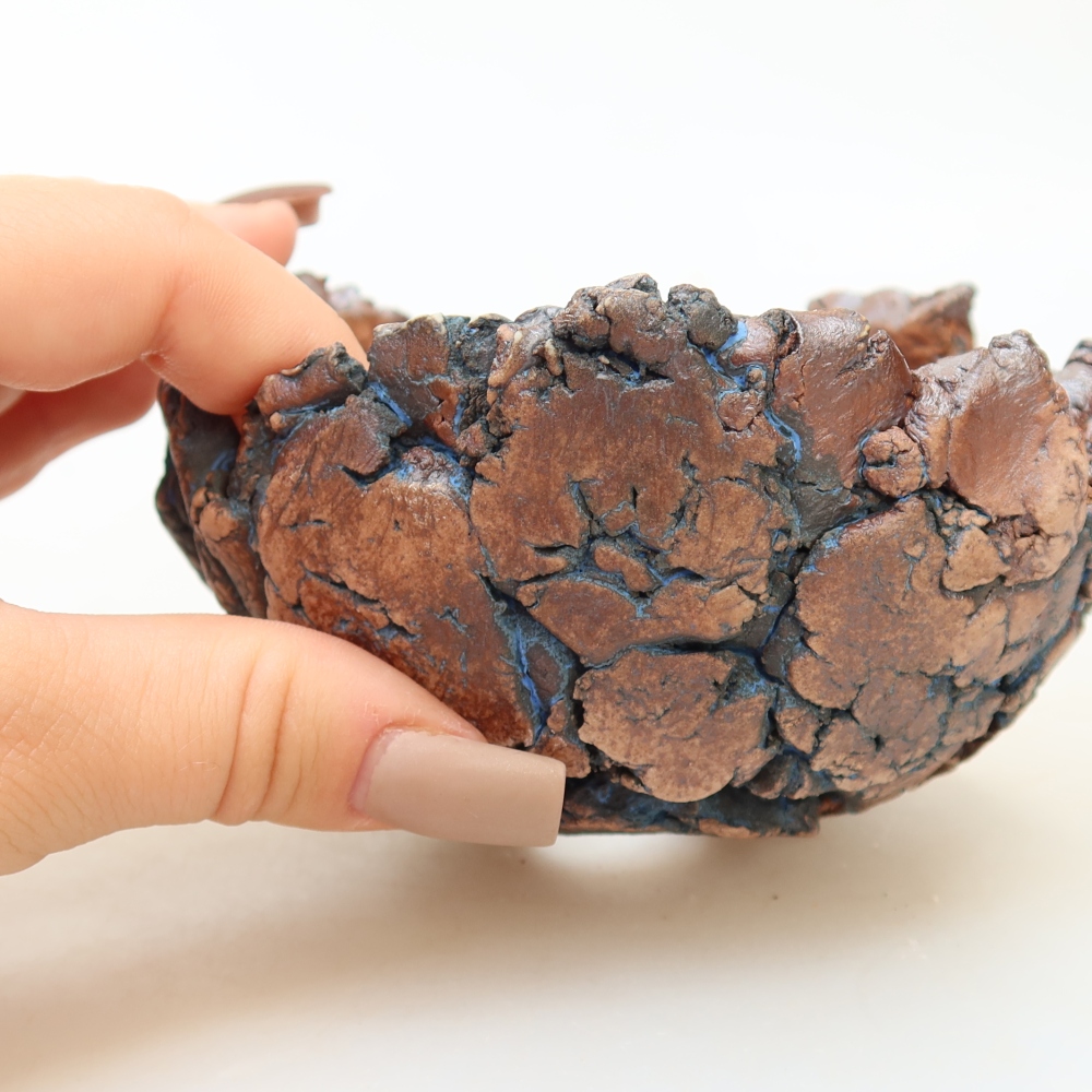 Ceramic Shell, 11 x 10.5 x 6 cm, blue