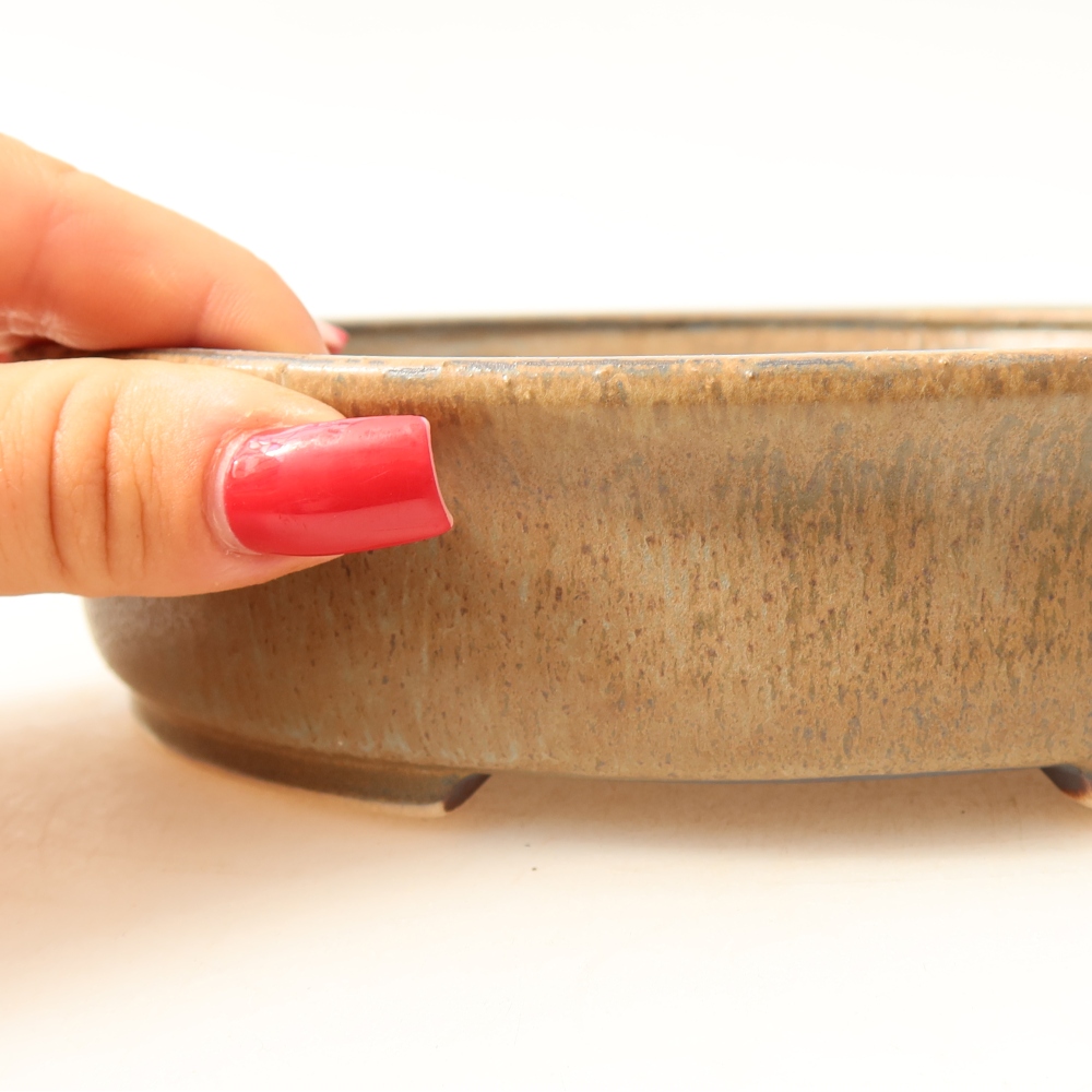 Ceramic bonsai bowl 17,5 x 16 x 4,5 cm, colour blue