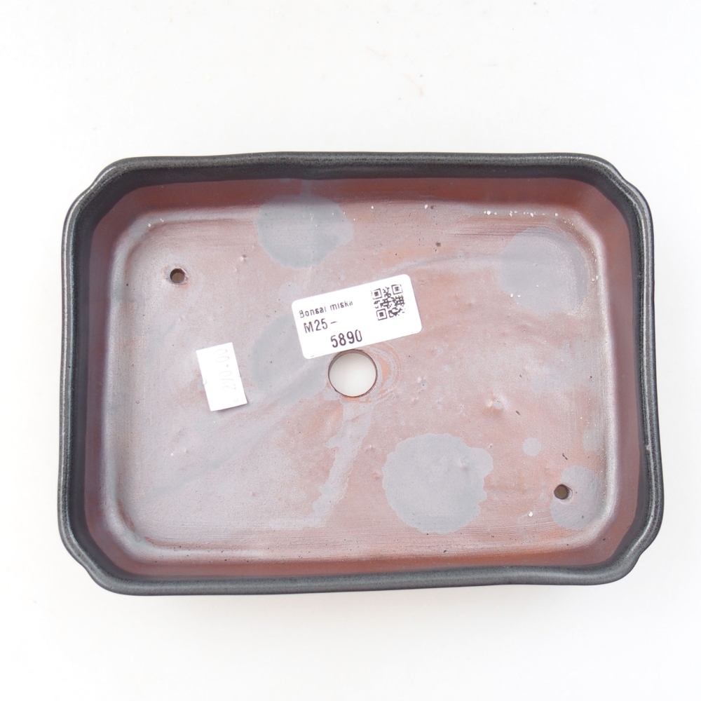 Ceramic bonsai bowl 18 x 13 x 3,5 cm, color gray