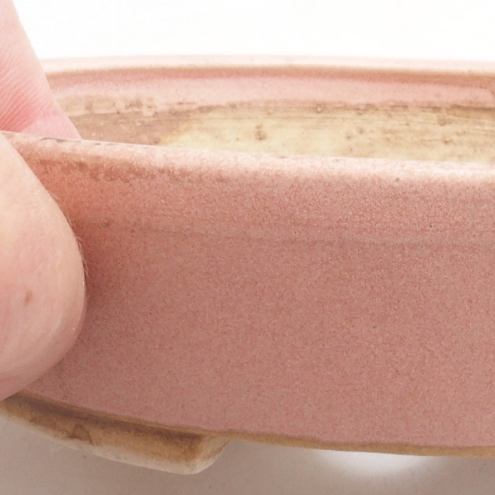 Ceramic bonsai bowl 15 x 13,5 x 3,5 cm, color pink