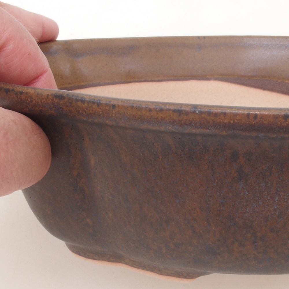 Bonsai bowl H75 - 19 x 14 x 6.5 cm. - brown