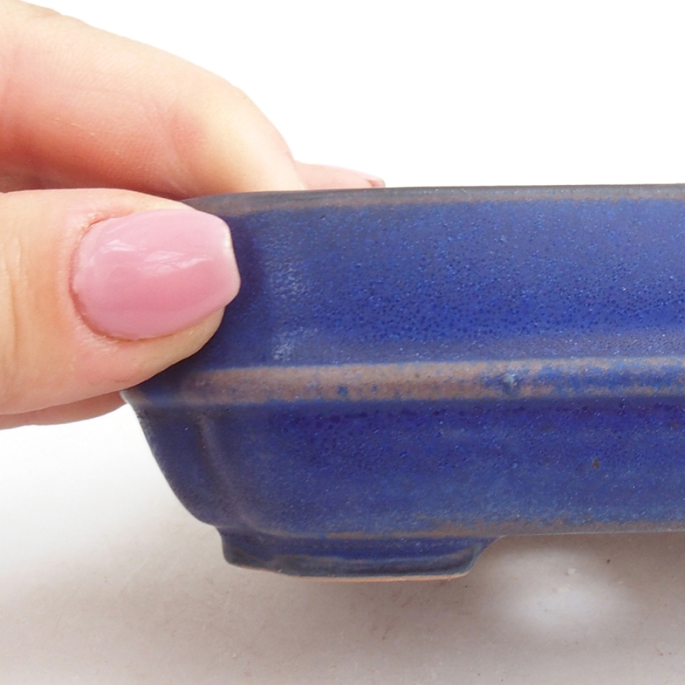 Ceramic bonsai bowl 12 x 10 x 4 cm, color blue
