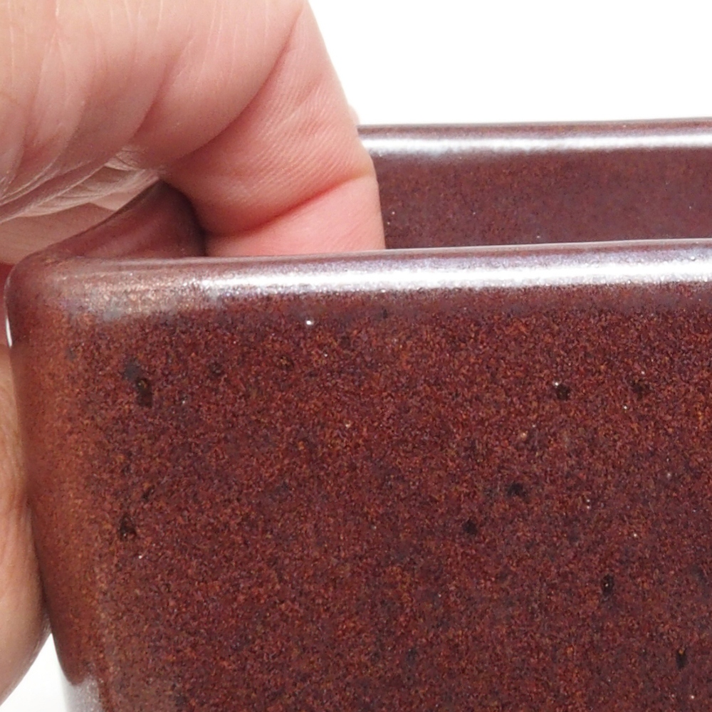 Ceramic bonsai bowl 8,5 x 8,5 x 11 cm, color brown