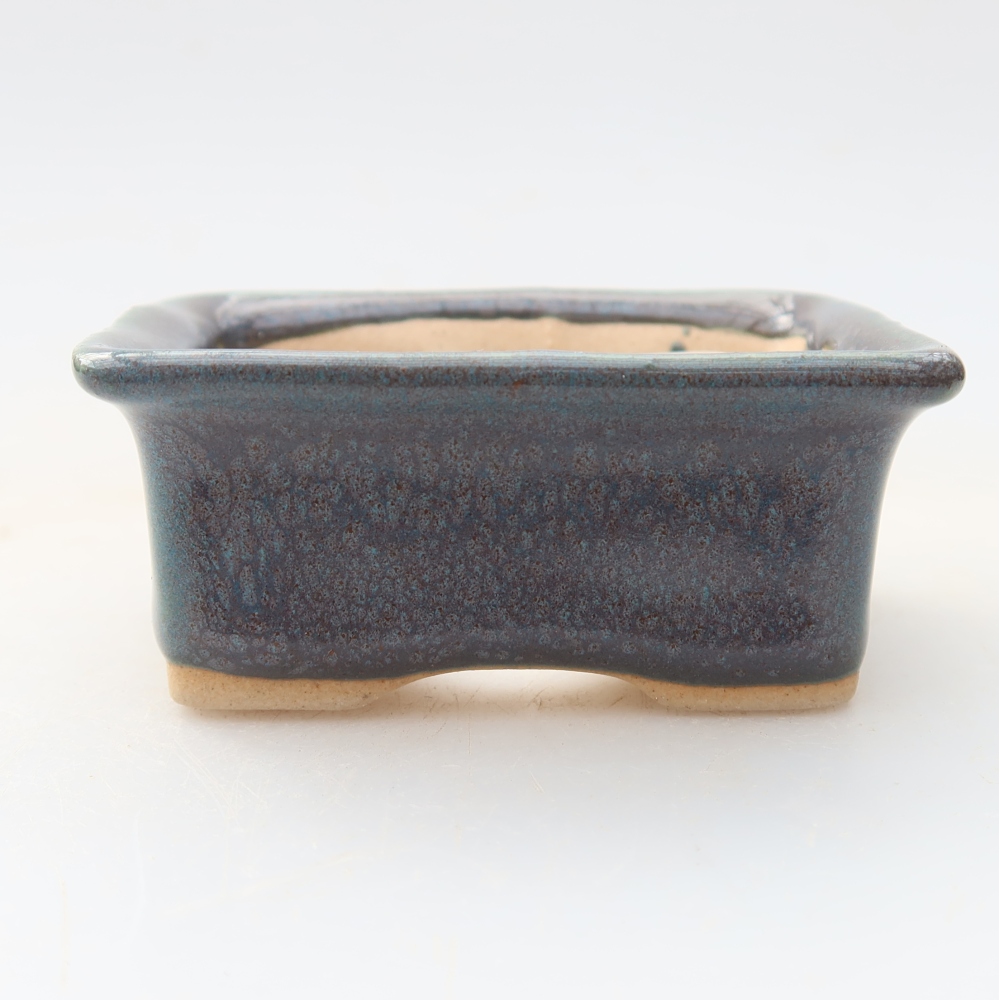 Ceramic bonsai pot, 6 x 4.5 x 2.5 cm, gray