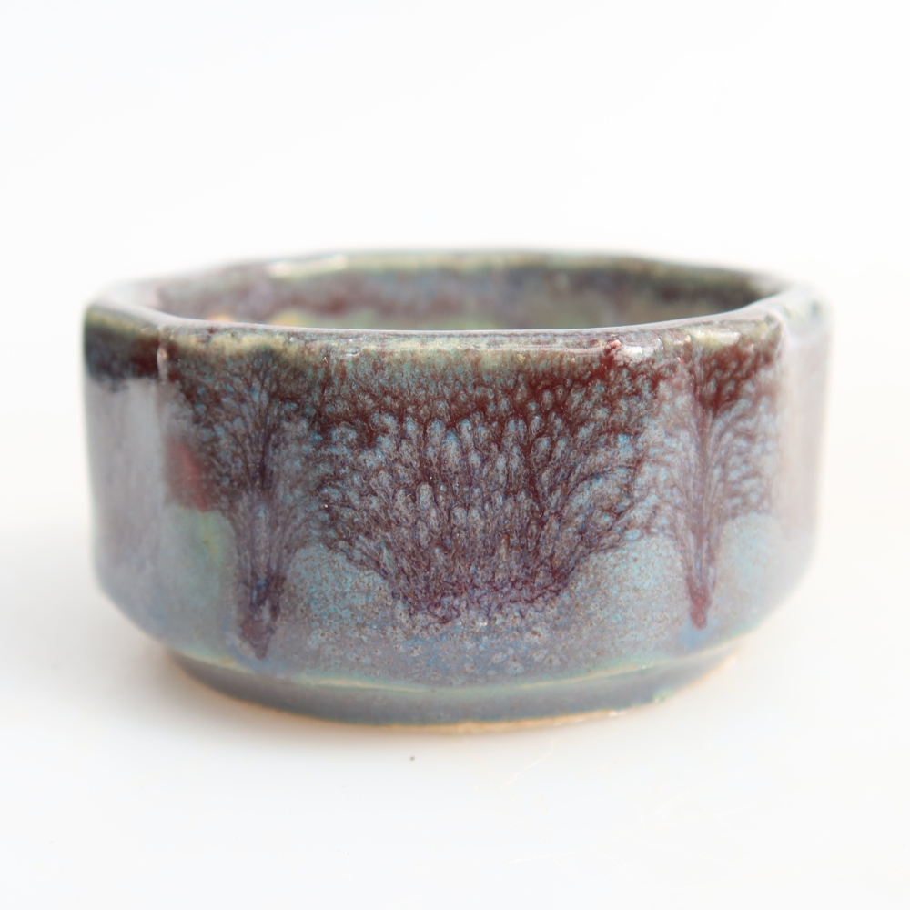 Ceramic bonsai pot, 5 x 5 x 2.5 cm, gray