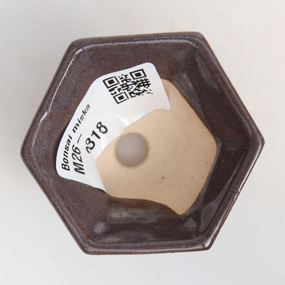 Ceramic bonsai pot, 5.5 x 5 x 3 cm, gray