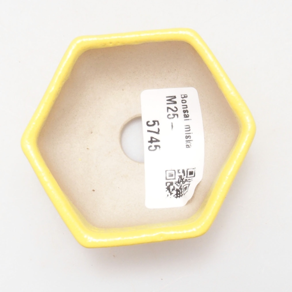 Ceramic bonsai bowl 6,5 x 6 x 3 cm, yellow