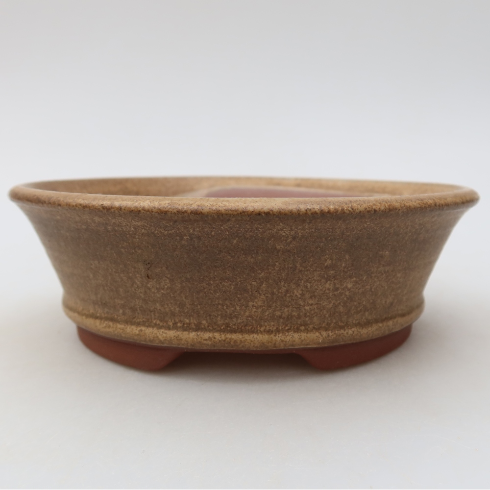 Ceramic bonsai bowl 16 x 16 x 5 cm, brown