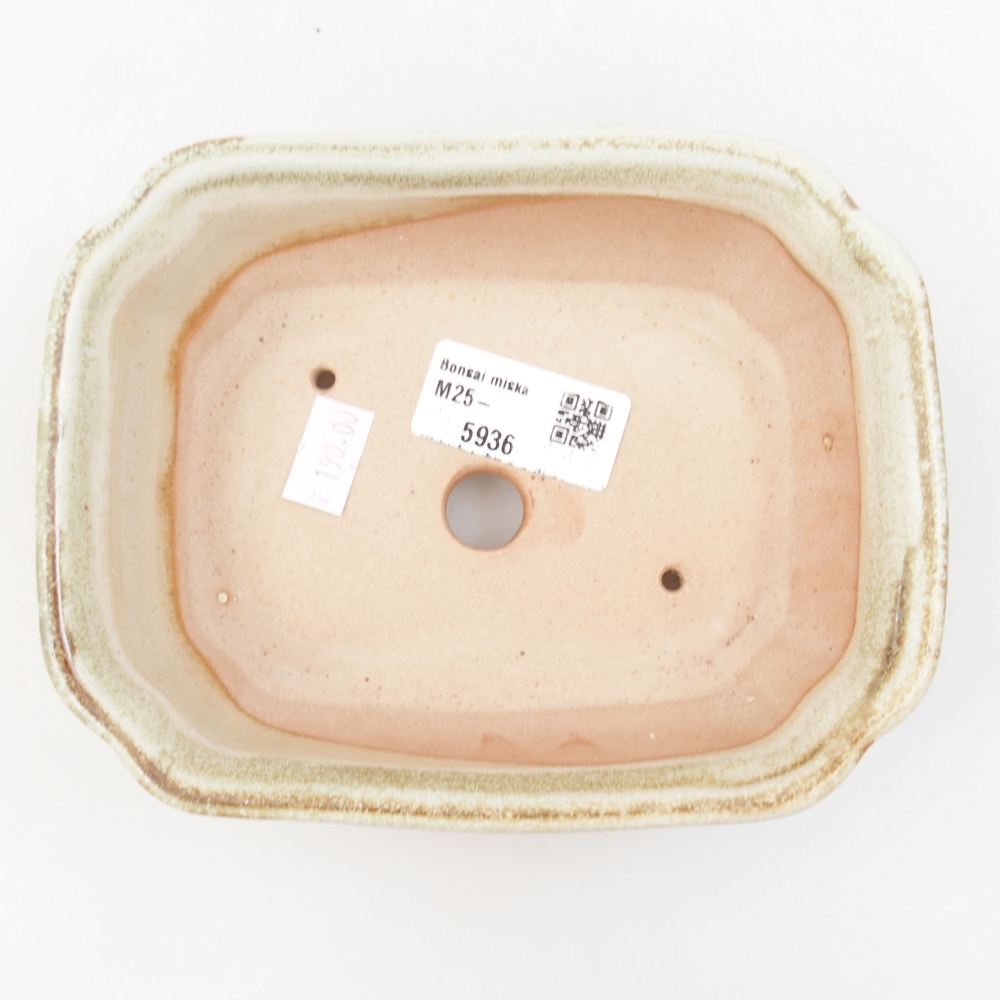 Ceramic bonsai bowl 16 x 12,5 x 4,5 cm, color green