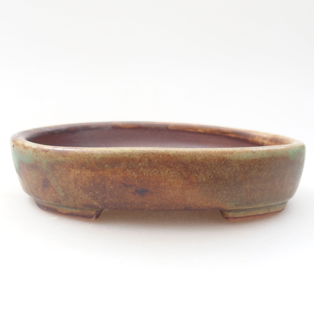 Ceramic bonsai bowl  11,5 x 9 x 2,5 cm, color green