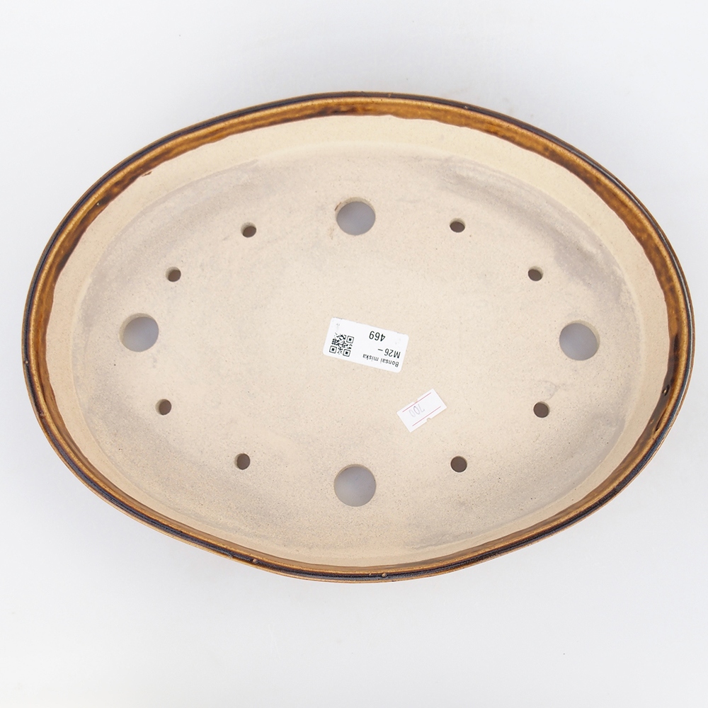 Ceramic bonsai bowl 31 x 23 x 5 cm, brown