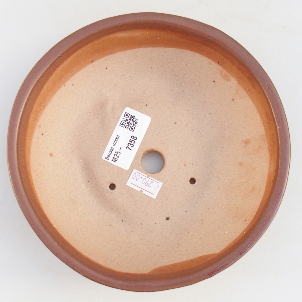 Ceramic bonsai bowl 17,5 x 17,5 x 5 cm, colour burgundy