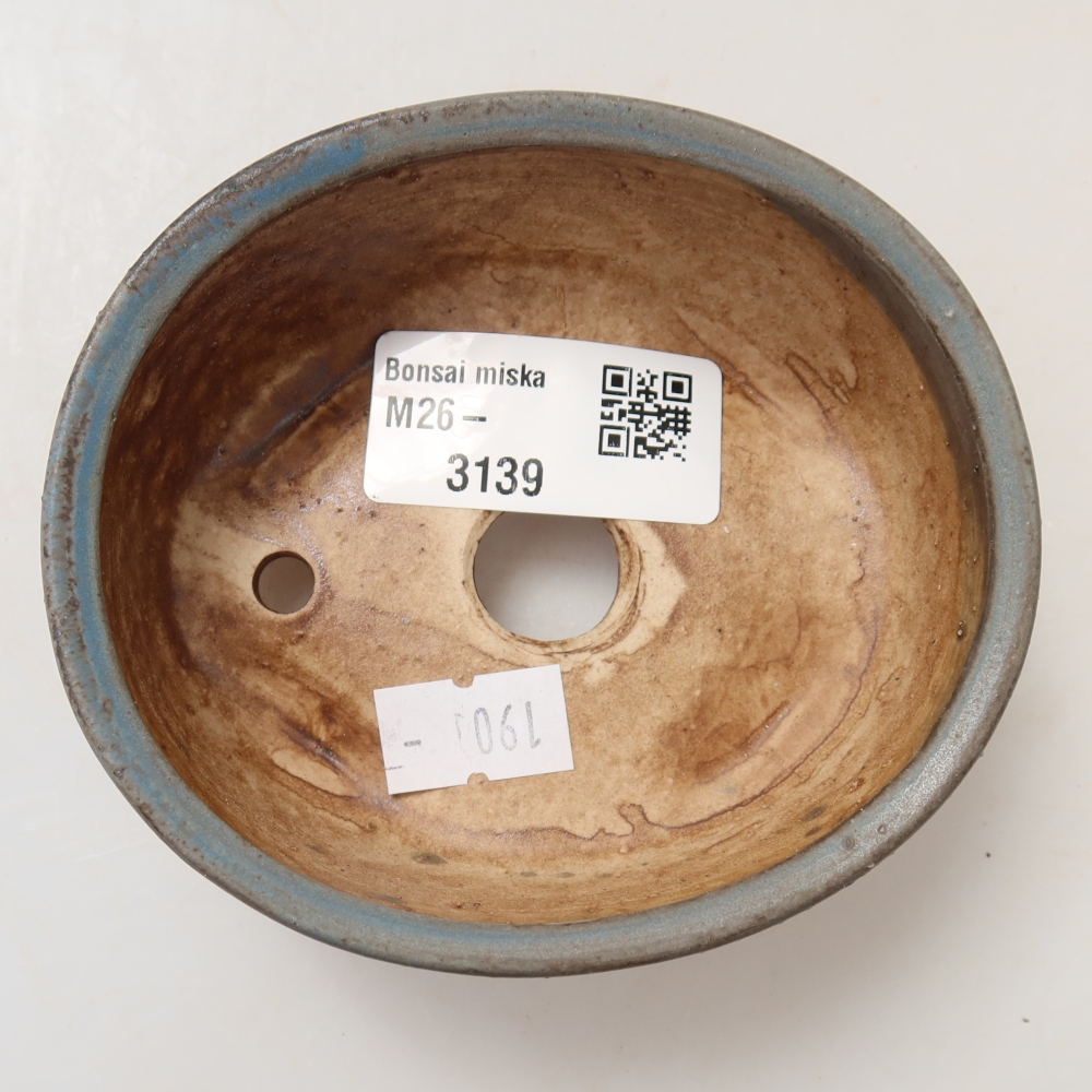 Ceramic bonsai pot, 9.5 x 8 x 4 cm, blue