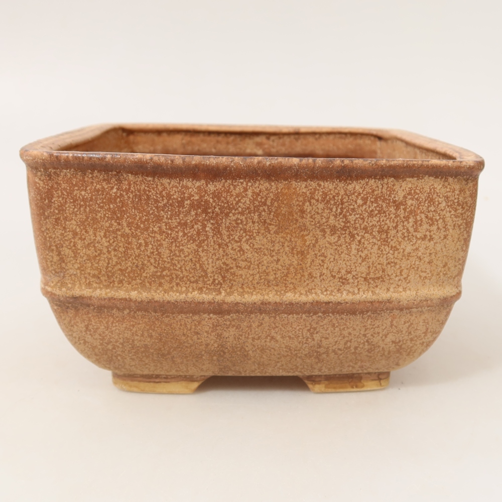 Ceramic bonsai pot, 16.5 x 16.5 x 9.5 cm, pink