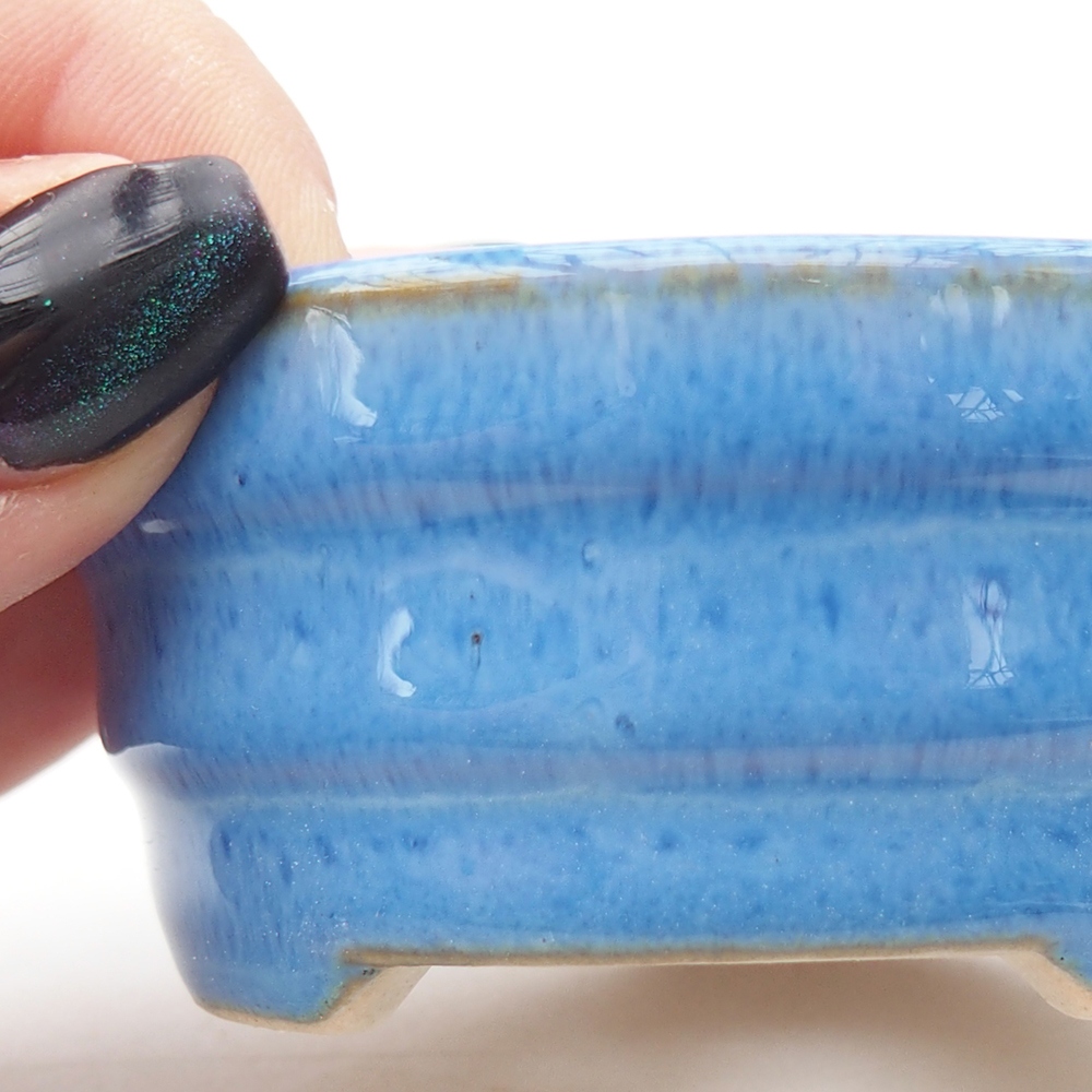 Mini bonsai bowl 7 x 7 x 3 cm, blue
