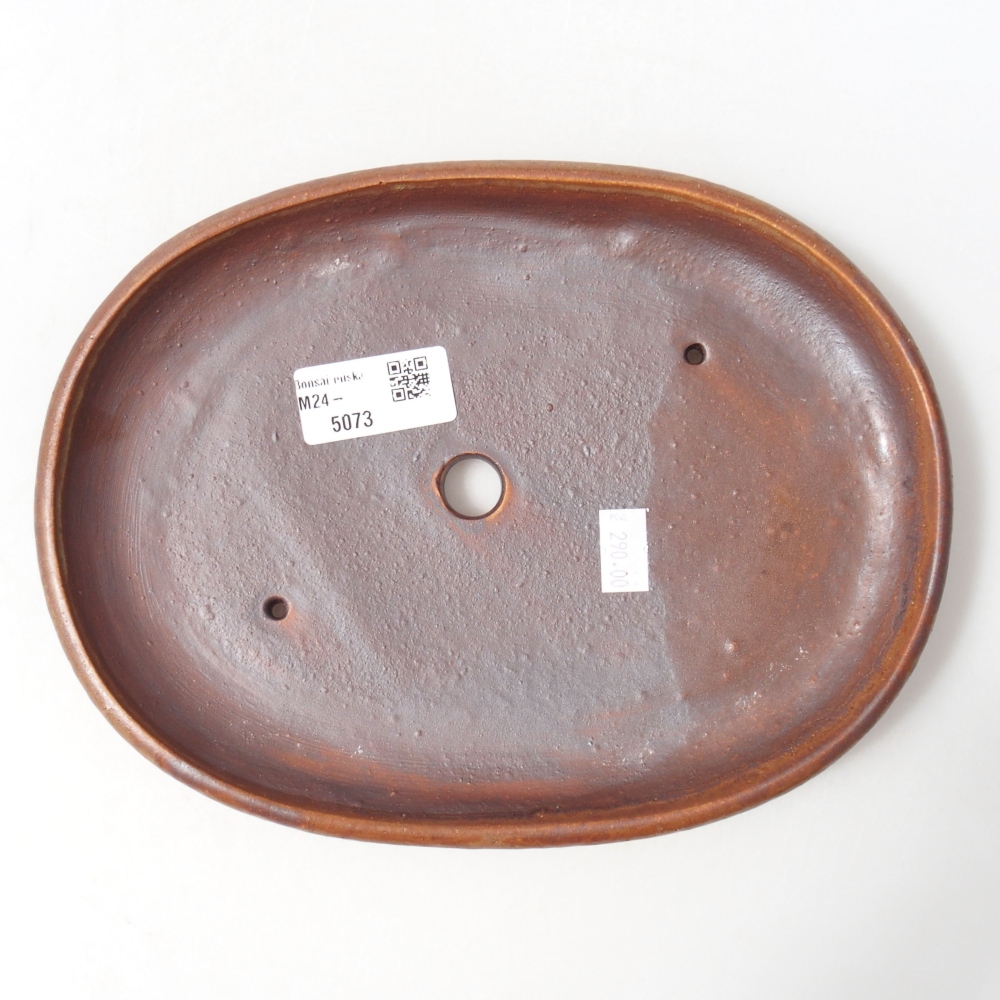 Ceramic bonsai bowl 22 x 16,5 x 3 cm, color brown