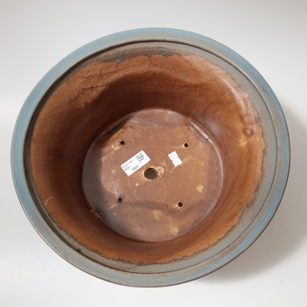 Ceramic bonsai pot, 32 x 32 x 14 cm, blue