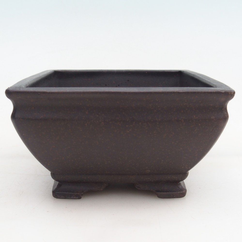 Ceramic bonsai bowl 13 x 13 x 7 cm, colour brownish ochre