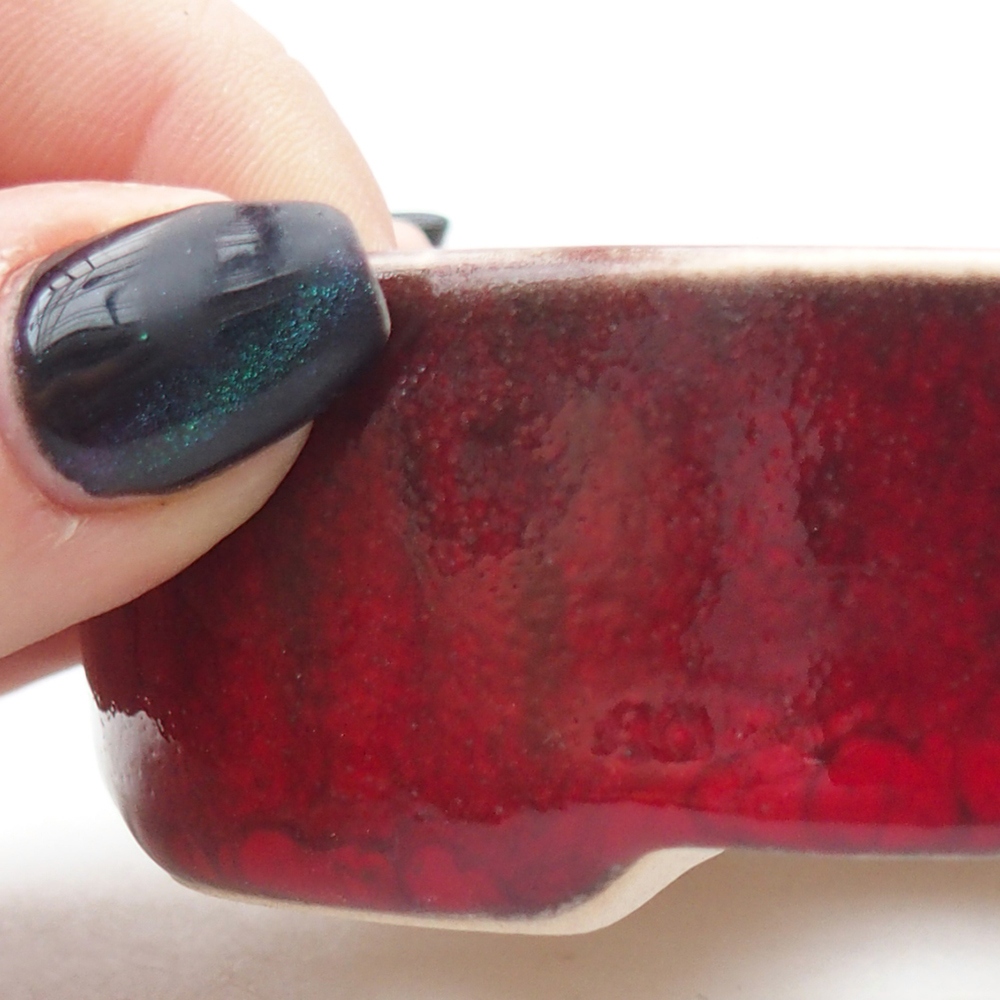 Mini bonsai bowl 9,5 x 8,5 x 3 cm, colour red