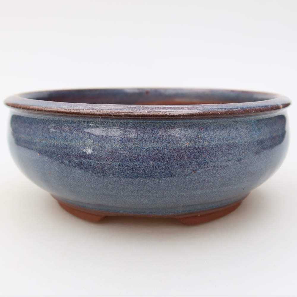 Ceramic bonsai bowl 16 x 16 x 5 cm, colour blue