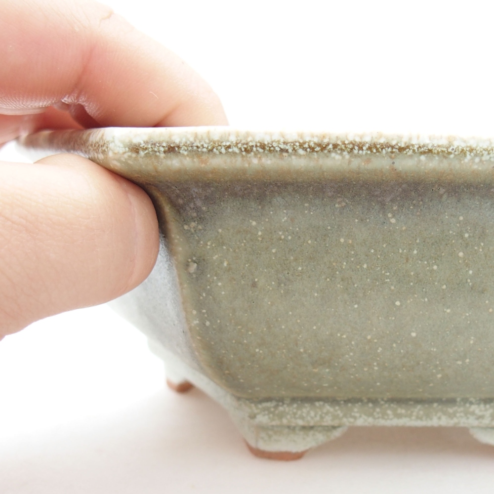 Ceramic bonsai bowl 17 x 15 x 6 cm, color green