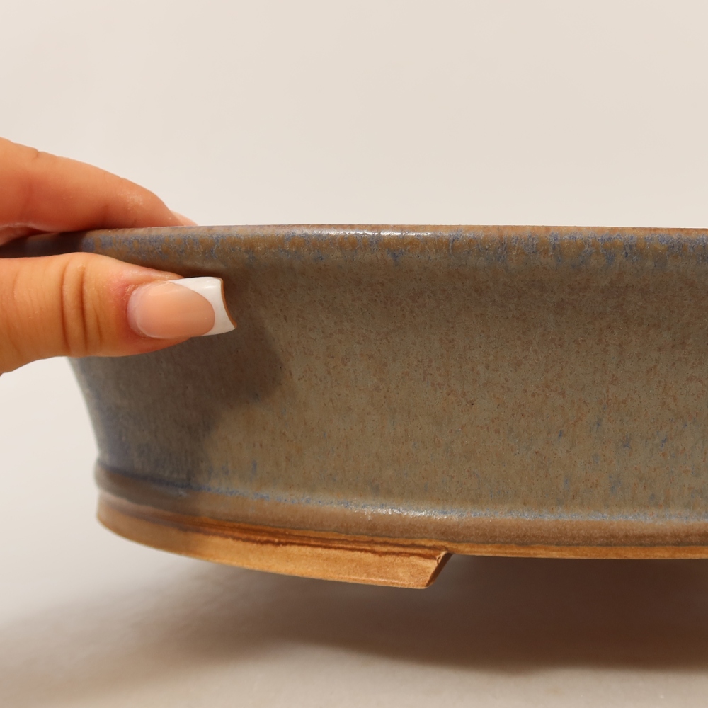 Ceramic bonsai pot, 31.5 x 28 x 7 cm, blue