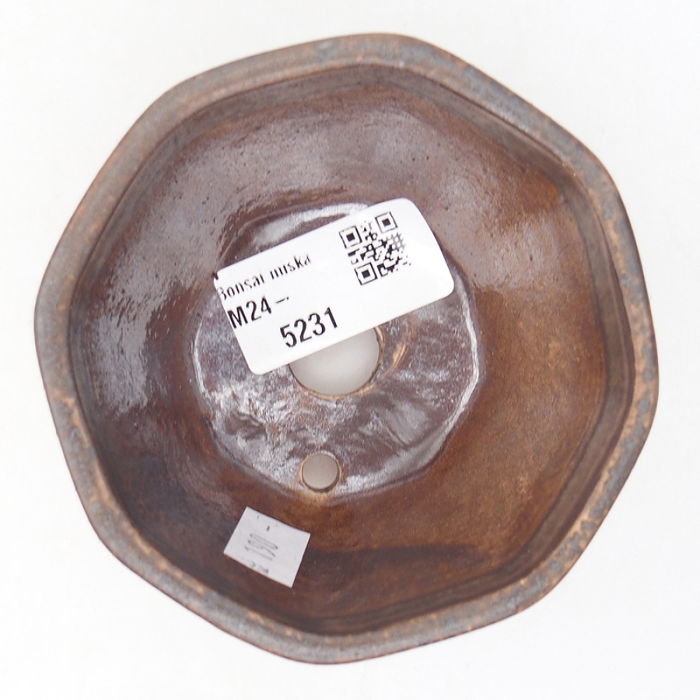 Ceramic bonsai bowl 8,5 x 8,5 x 6 cm, color brown