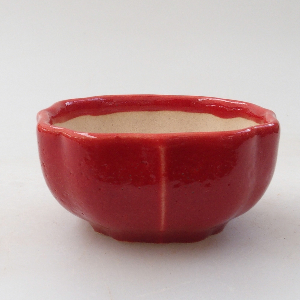 Mini bonsai bowl 6 x 5,5 x 2,5 cm, color red