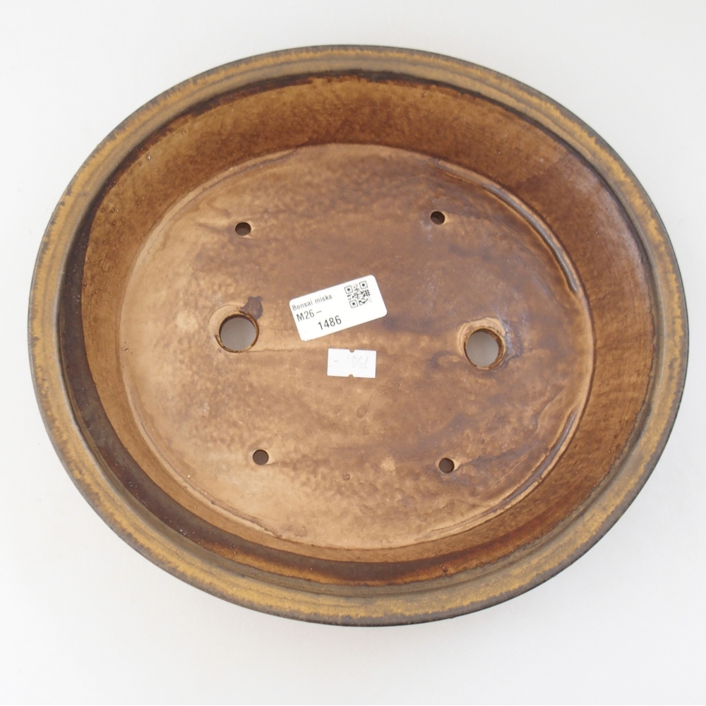 Ceramic bonsai bowl 27 x 24 x 6 cm, brown