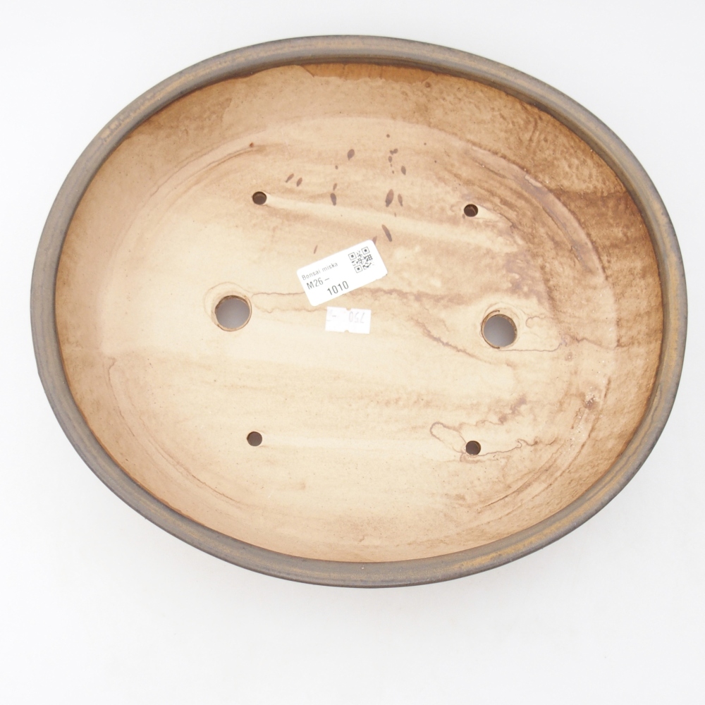 Ceramic bonsai bowl 28 x 24,5 x 6 cm, brown