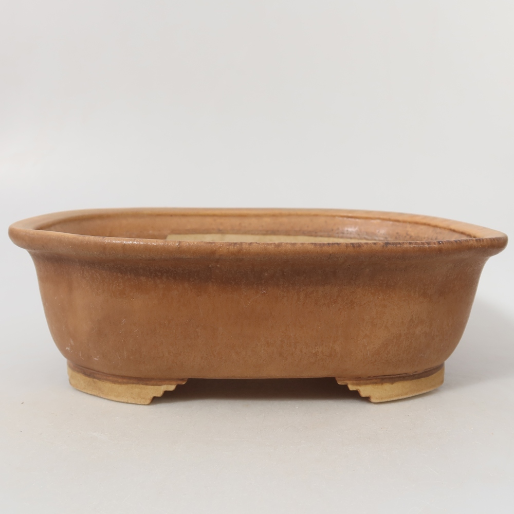 Ceramic bonsai pot, 25 x 21.5 x 7.5 cm, pink