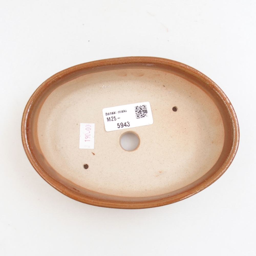 Ceramic bonsai bowl 16,5 x 11,5 x 4 cm, color brown