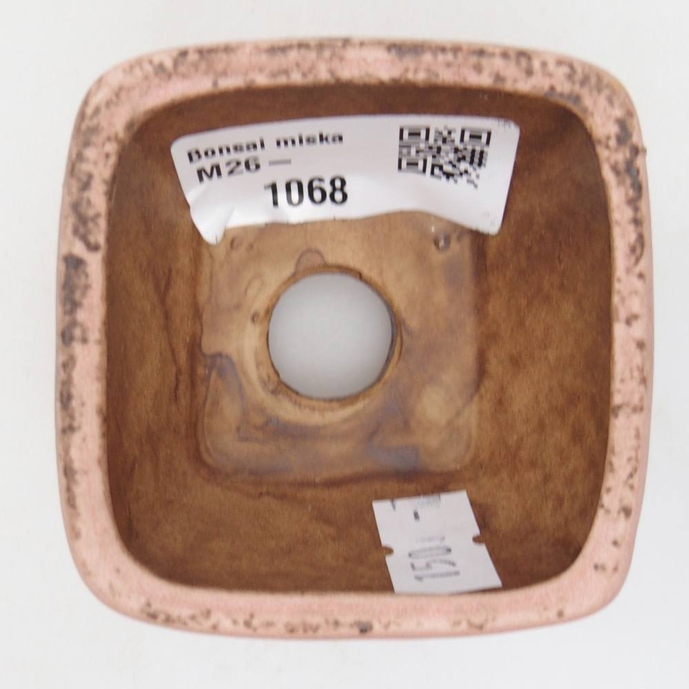 Ceramic bonsai bowl 6 x 6 x 4 cm, pink