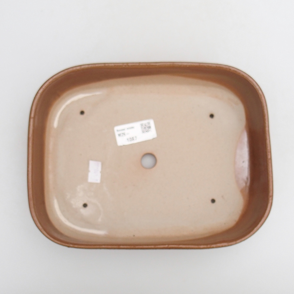Ceramic bonsai bowl 23 x 18,5 x 5,5 cm, brown