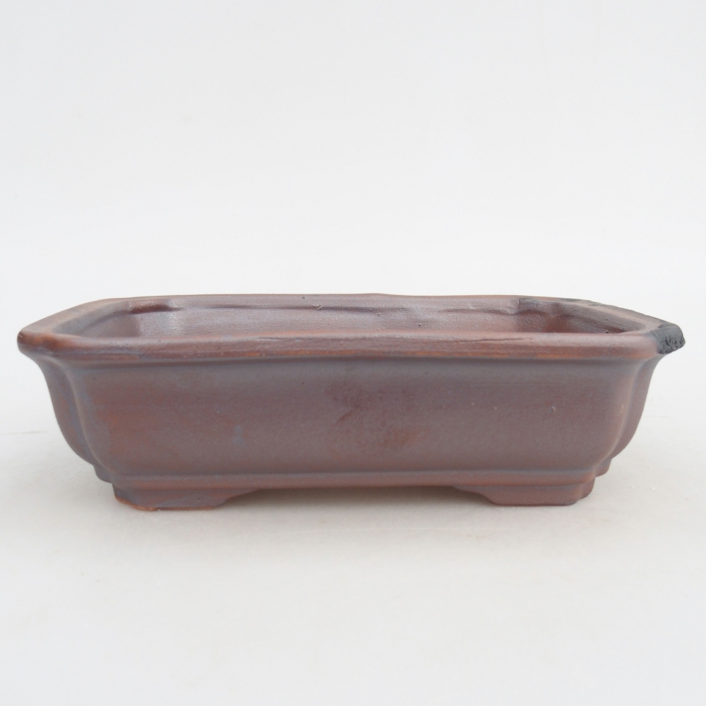 Ceramic bonsai bowl 18 x 13,5 x 5 cm, metal colour