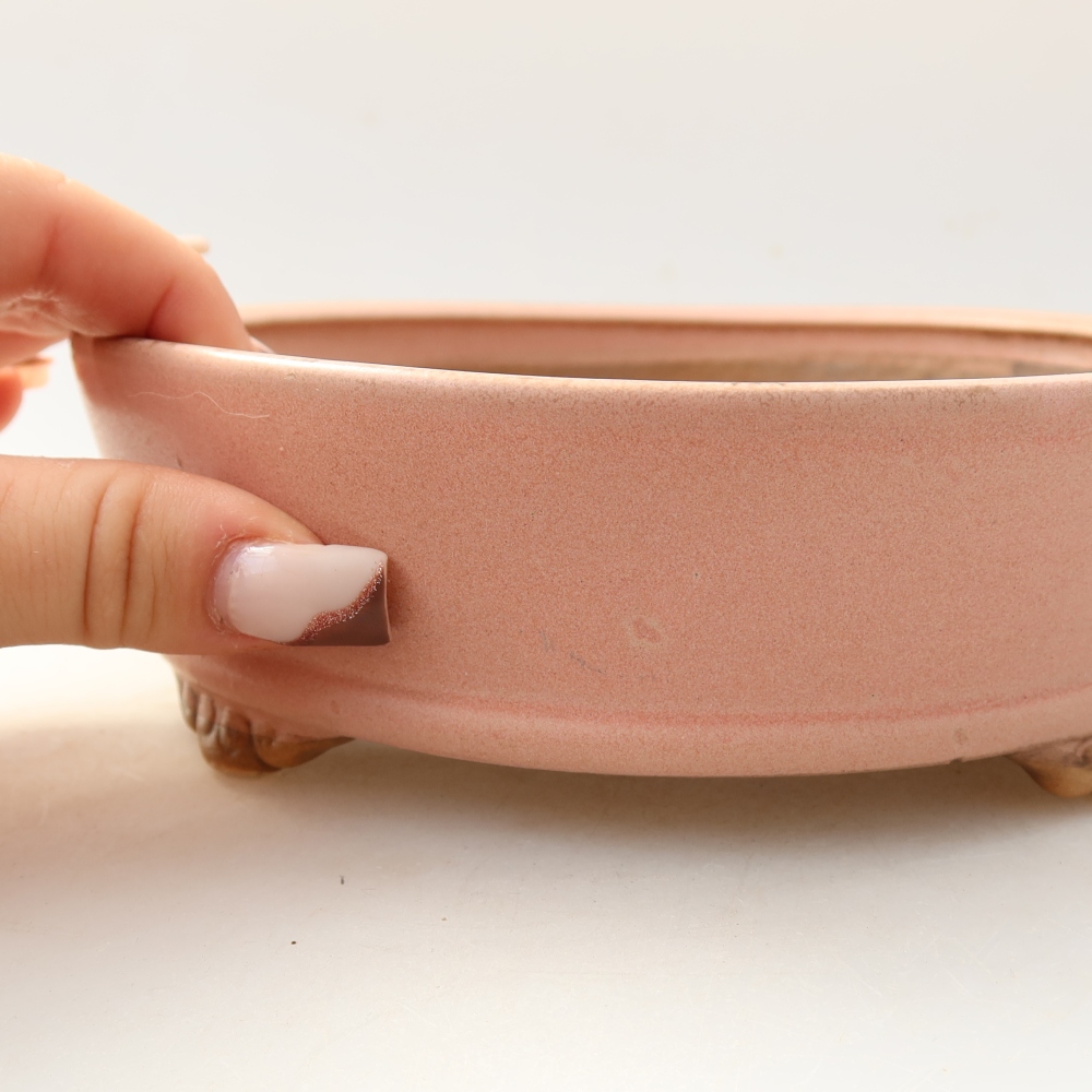 Ceramic bonsai bowl 18 x 18 x 5 cm, pink