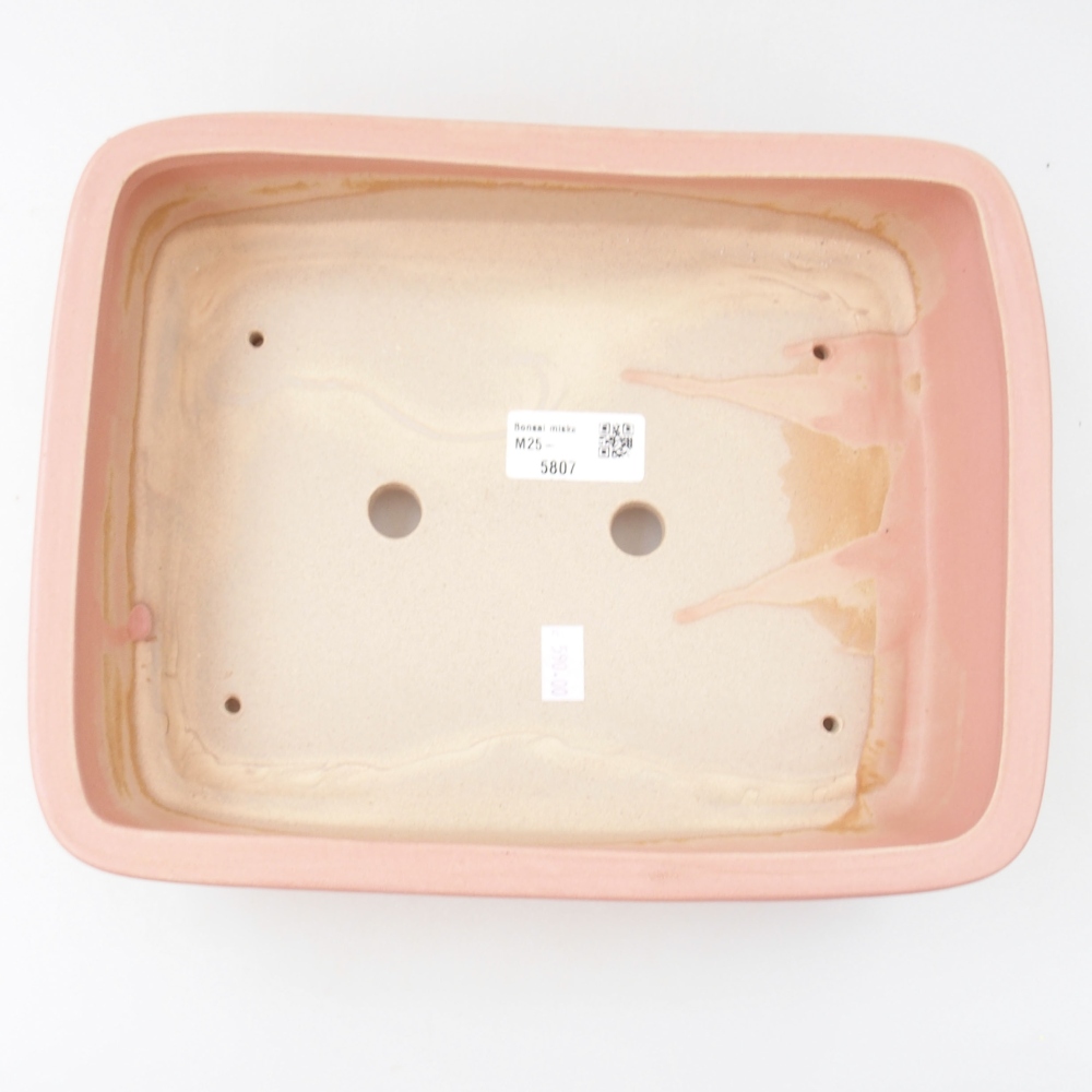 Ceramic bonsai bowl 26,5 x 20,5 x 6,5 cm, color pink