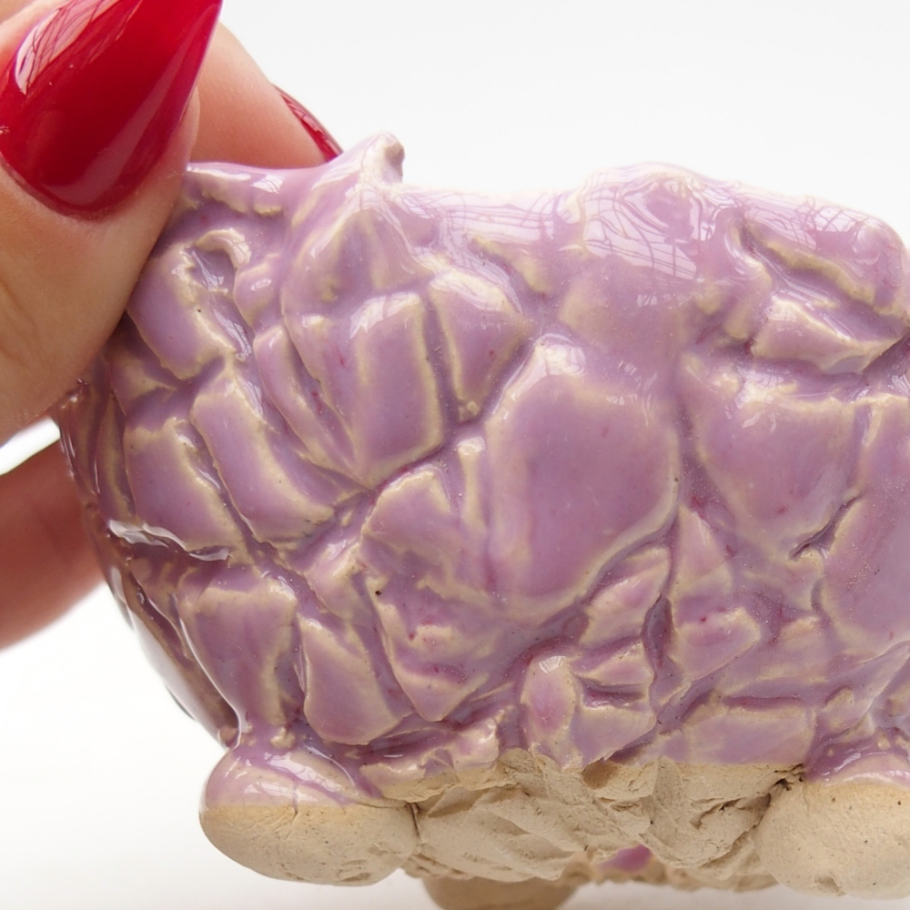 Ceramic Shell 9 x 9 x 6 cm , colour purple