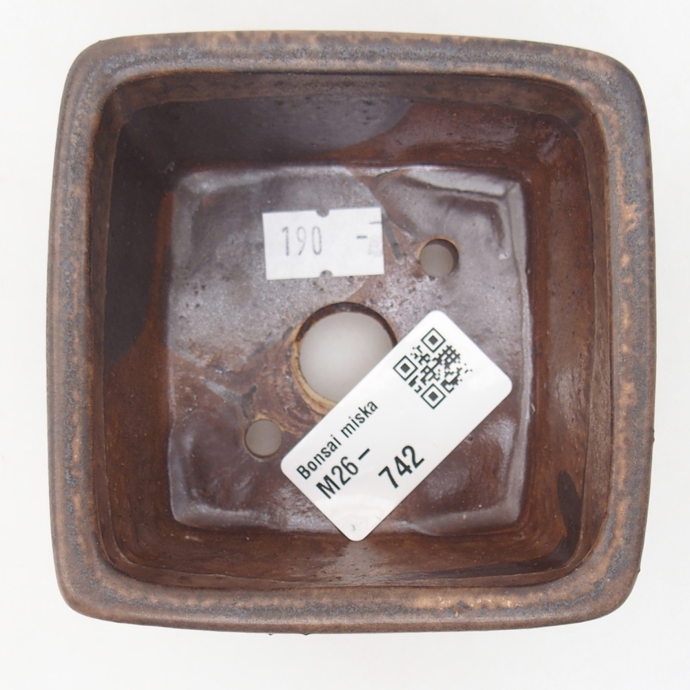 Ceramic bonsai bowl 8,5 x 8,5 x 5,5 cm, brown