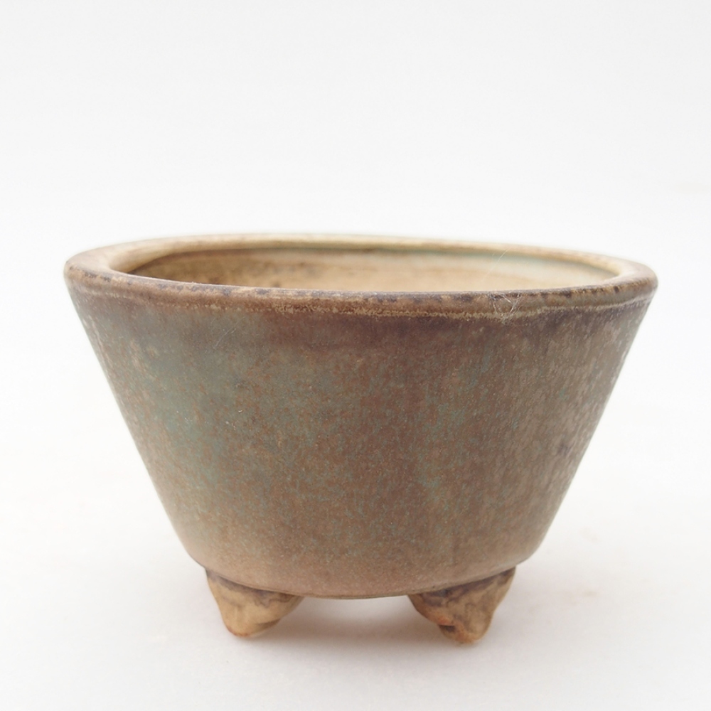 Ceramic bonsai bowl 8 x 8 x 5,5 cm, color green