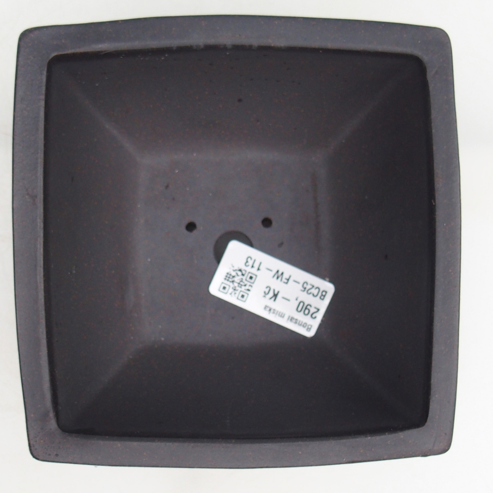 Ceramic bonsai bowl 13 x 13 x 7 cm, colour brownish ochre