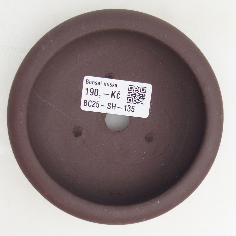 Ceramic bonsai bowl 11,5 x 11,5 x 4 cm, brown