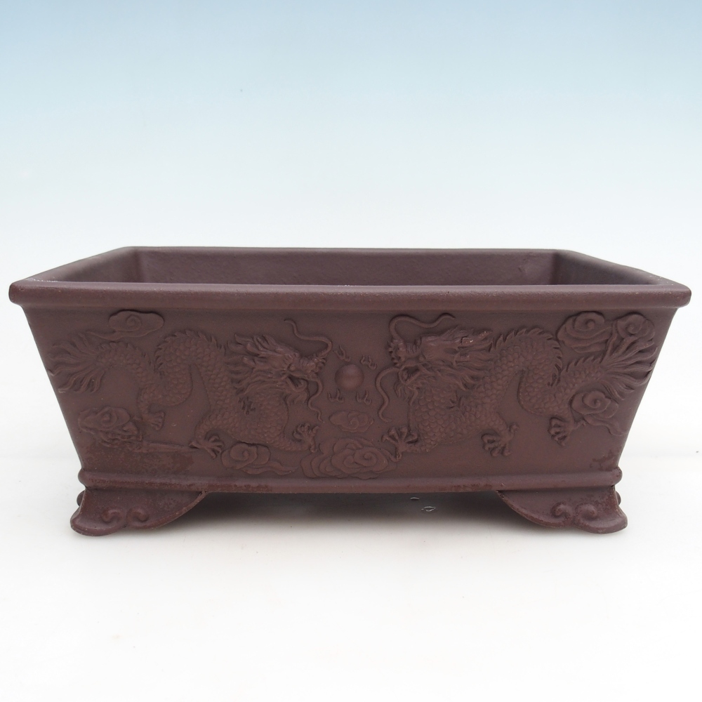 Ceramic bonsai bowl 27,5 x 20 x 11 cm, brown
