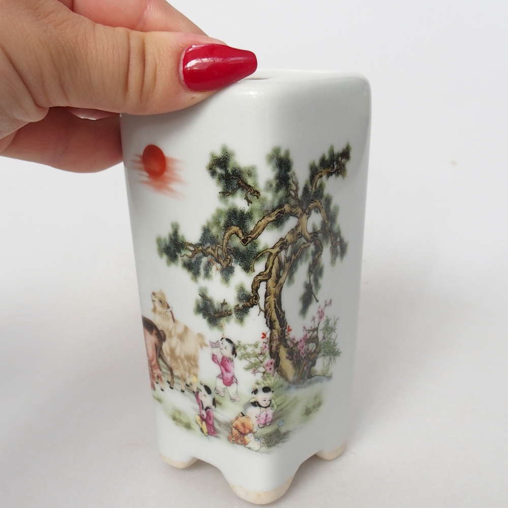 Ceramic bonsai bowl 5,5 x 5,5 x 12 cm, colour white