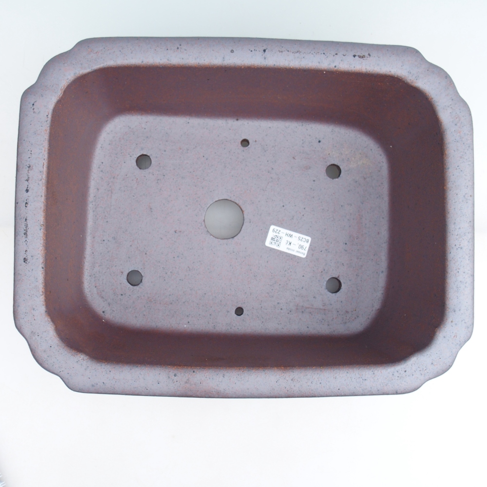 Ceramic bonsai bowl 36 x 28 x 13 cm, metal colour