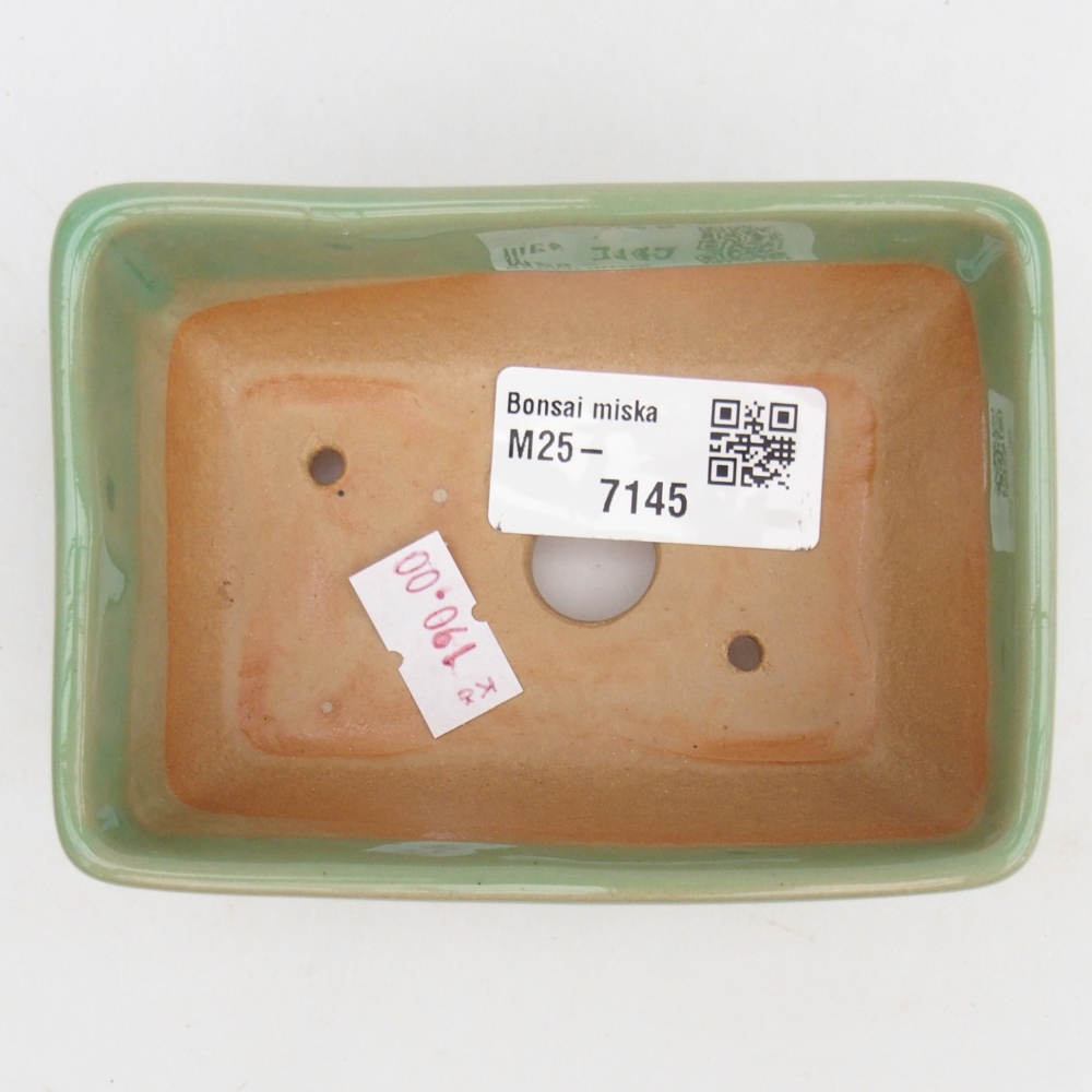 Ceramic bonsai bowl 10,5 x 7,5 x 4,5 cm, green